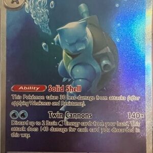 Blue Pokémon Card with Blastoise
